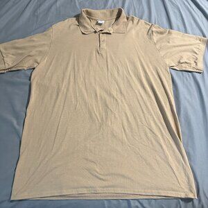 3XLT Tan colored polo